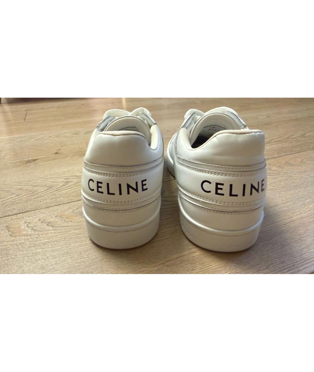 CELINE Белые кожаные кеды, фото 3