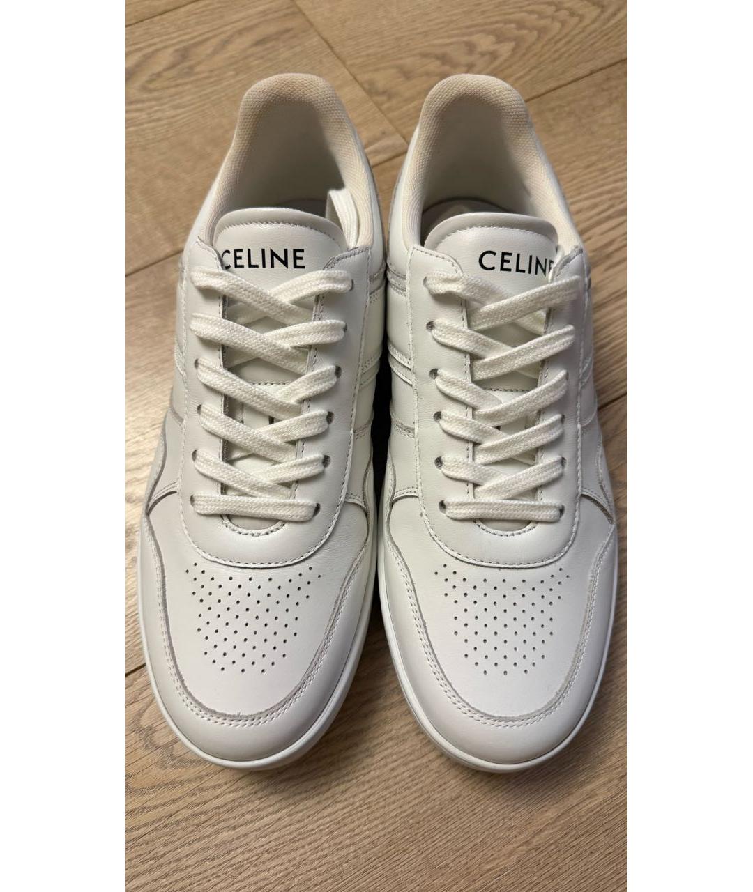 CELINE Белые кожаные кеды, фото 2