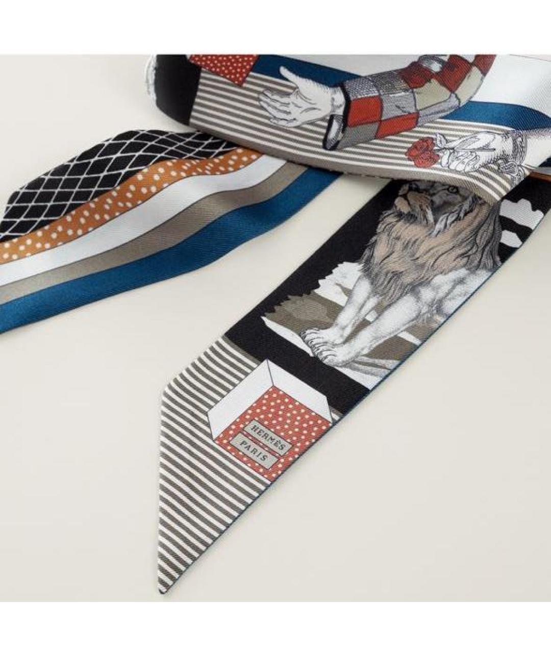 HERMES Мульти шелковый шарф, фото 2