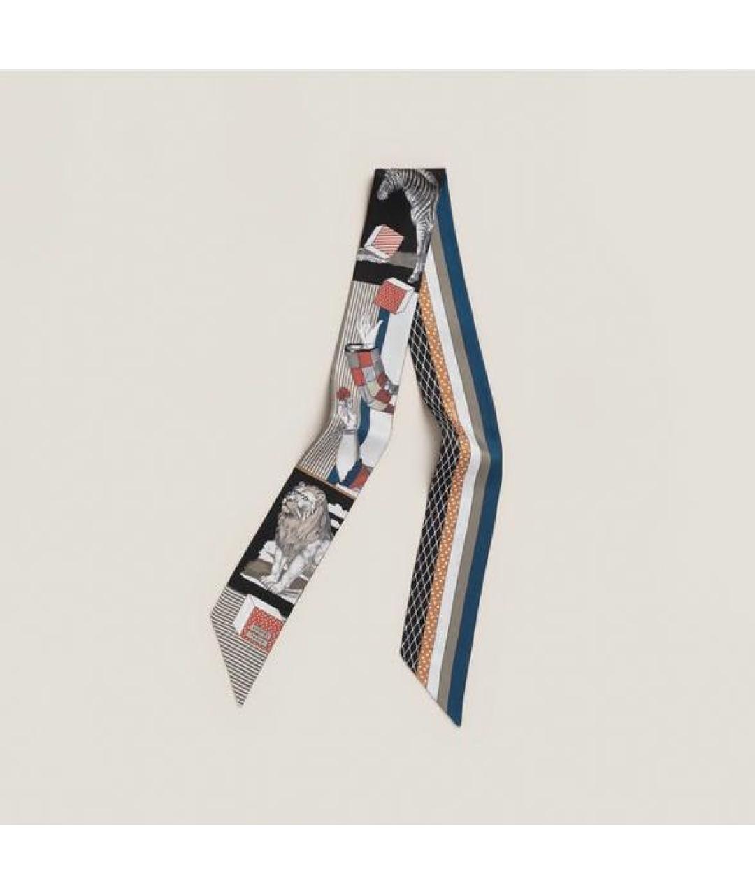 HERMES Мульти шелковый шарф, фото 4