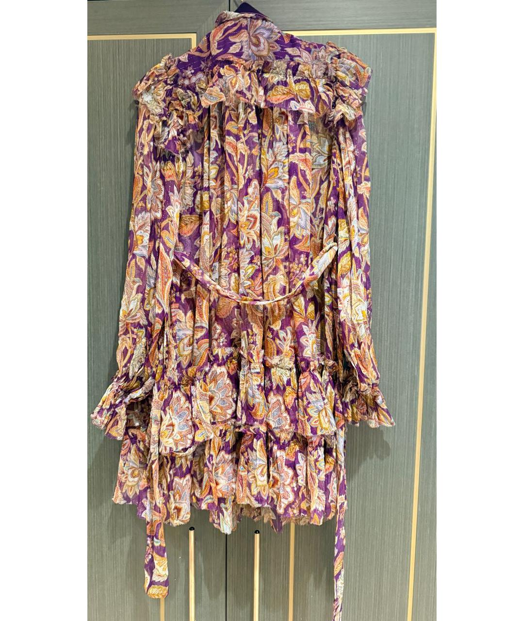 ZIMMERMANN Фиолетовое шелковое коктейльное платье, фото 2