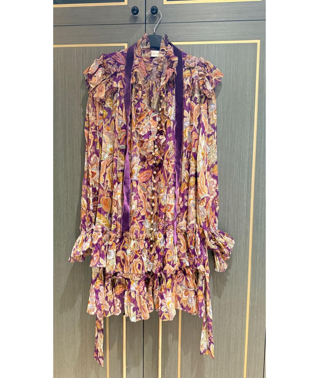 ZIMMERMANN Фиолетовое шелковое коктейльное платье, фото 8