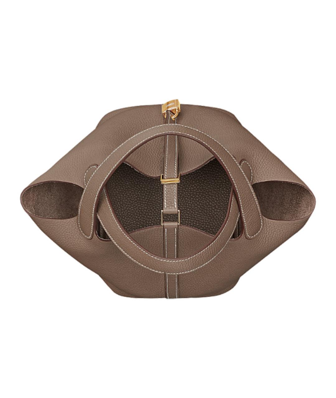 HERMES Коричневая кожаная сумка через плечо, фото 6