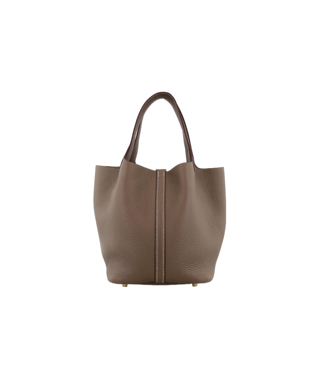 HERMES Коричневая кожаная сумка через плечо, фото 4