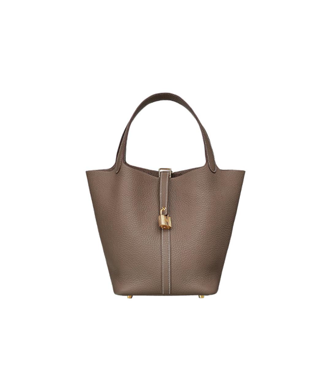 HERMES Коричневая кожаная сумка через плечо, фото 1