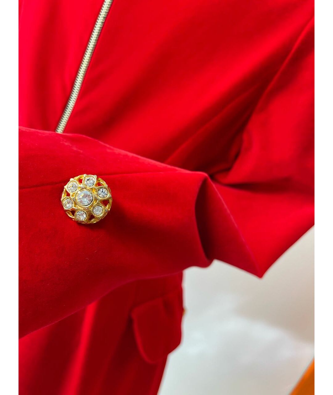 BOHEMIQUE Красное велюровое повседневное платье, фото 4