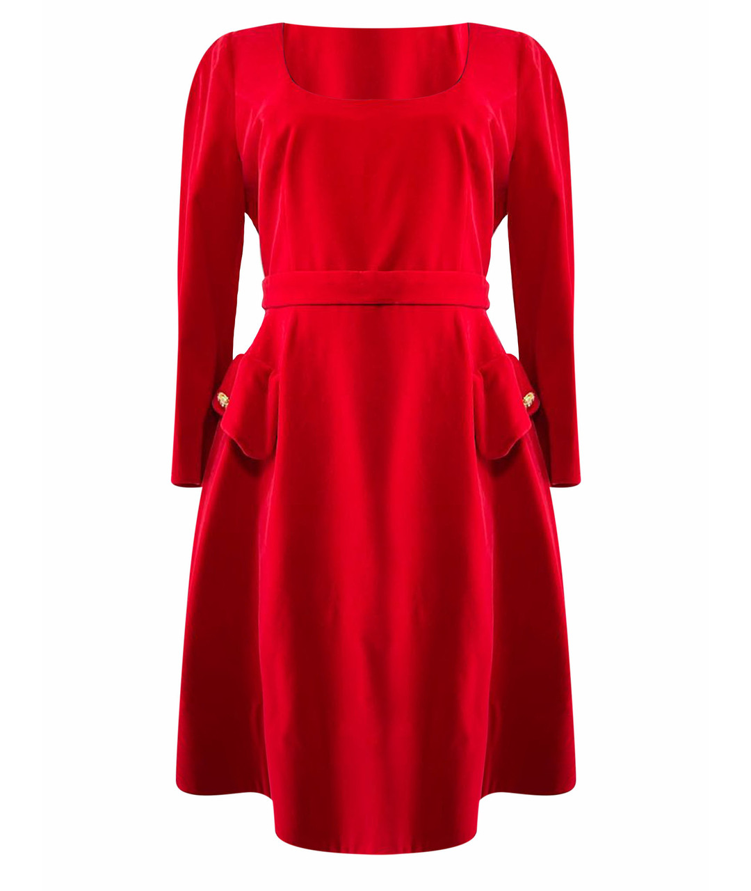 BOHEMIQUE Красное велюровое повседневное платье, фото 1