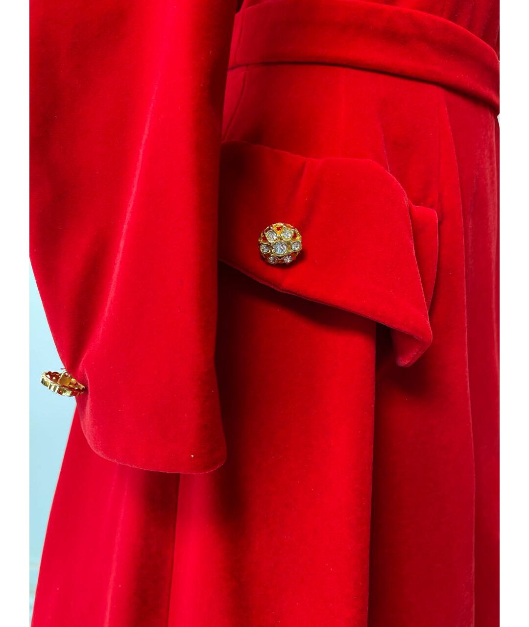 BOHEMIQUE Красное велюровое повседневное платье, фото 5
