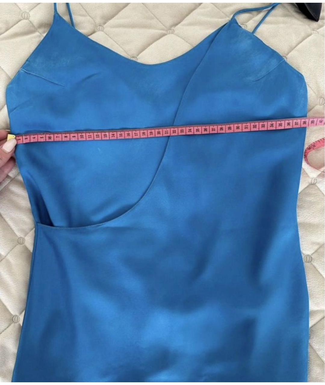 CHRISTIAN DIOR Голубая шелковая майка, фото 6