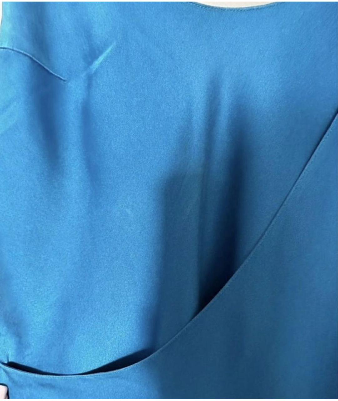 CHRISTIAN DIOR Голубая шелковая майка, фото 4