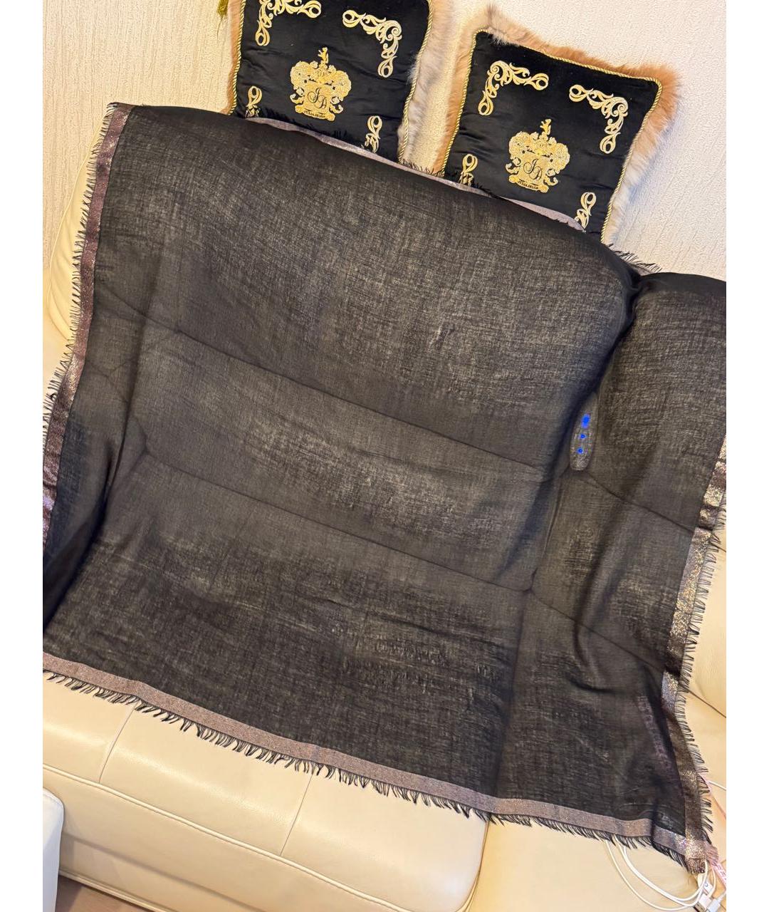 LORO PIANA Черный кашемировый платок, фото 3