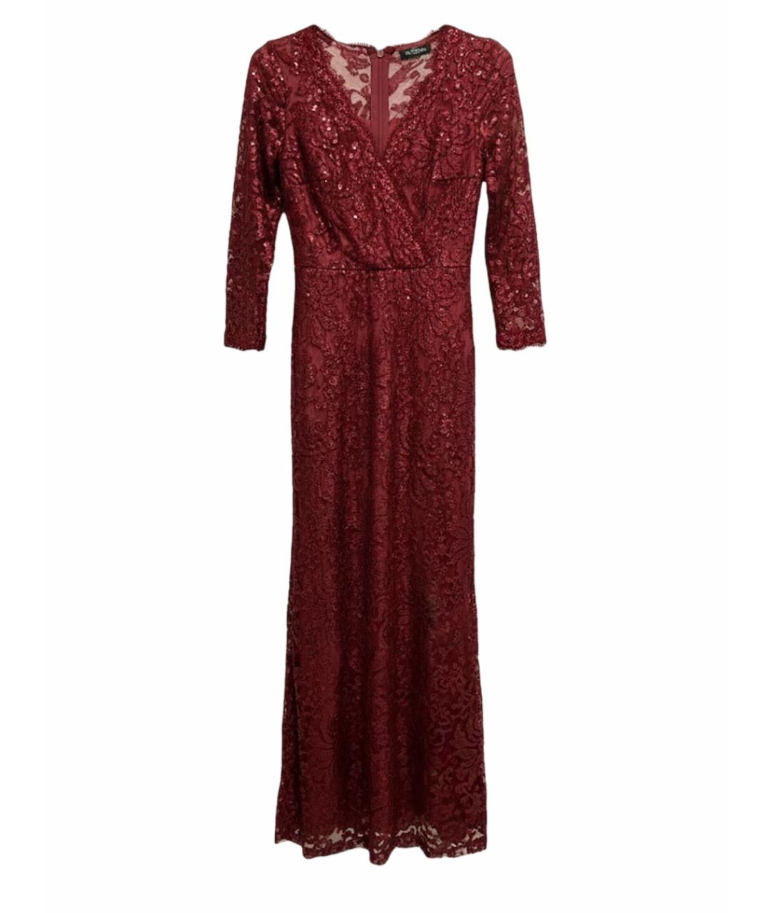 TADASHI SHOJI Бордовое кружевное вечернее платье, фото 1