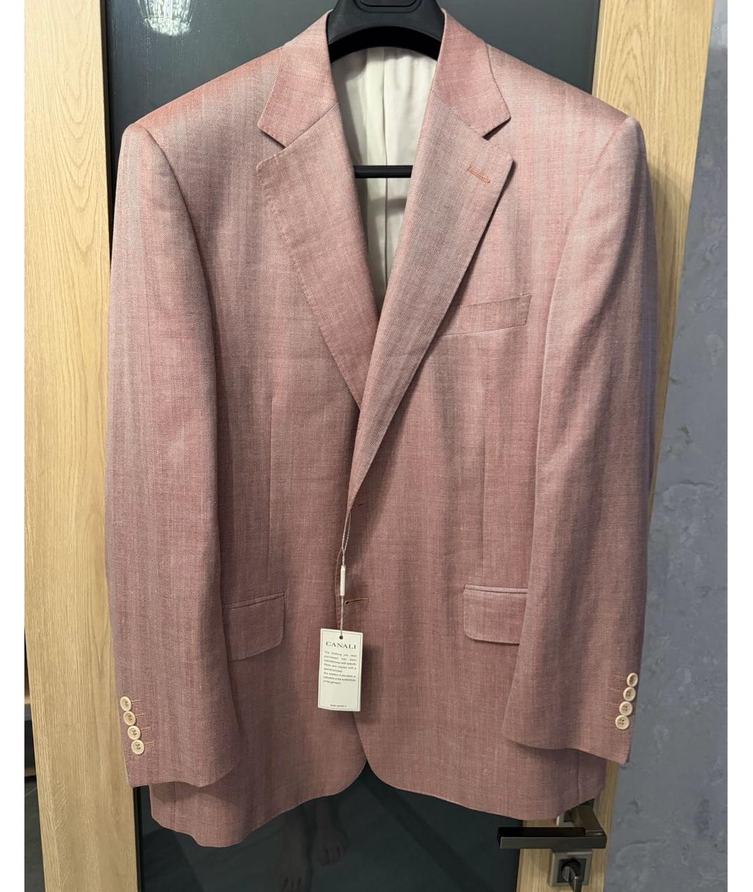 CANALI Розовый шерстяной пиджак, фото 5