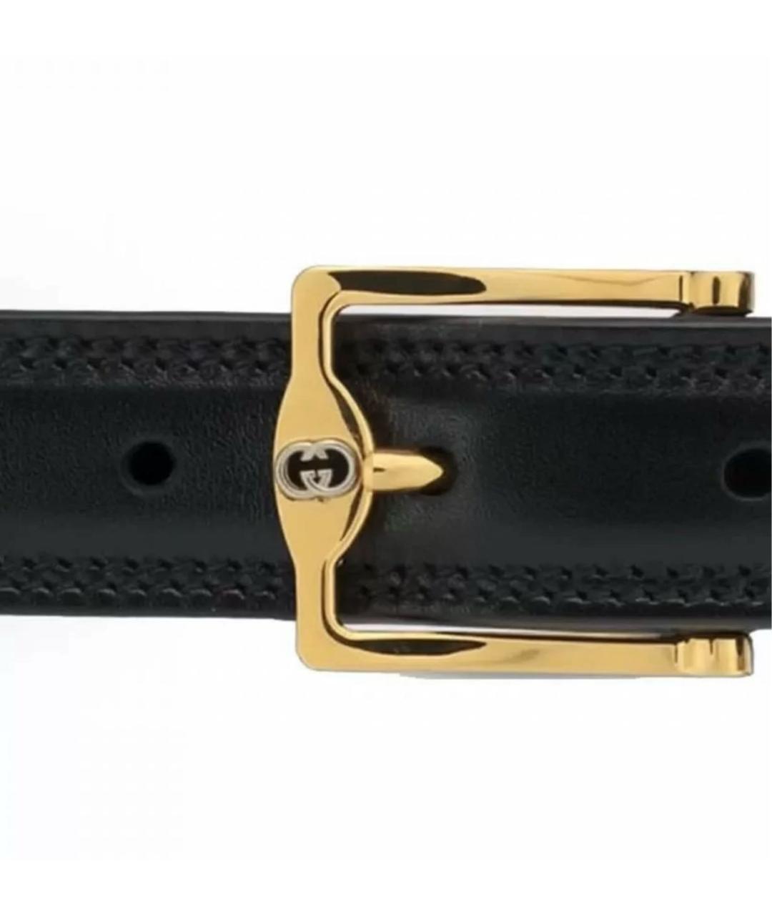 GUCCI Черный кожаный ремень, фото 3