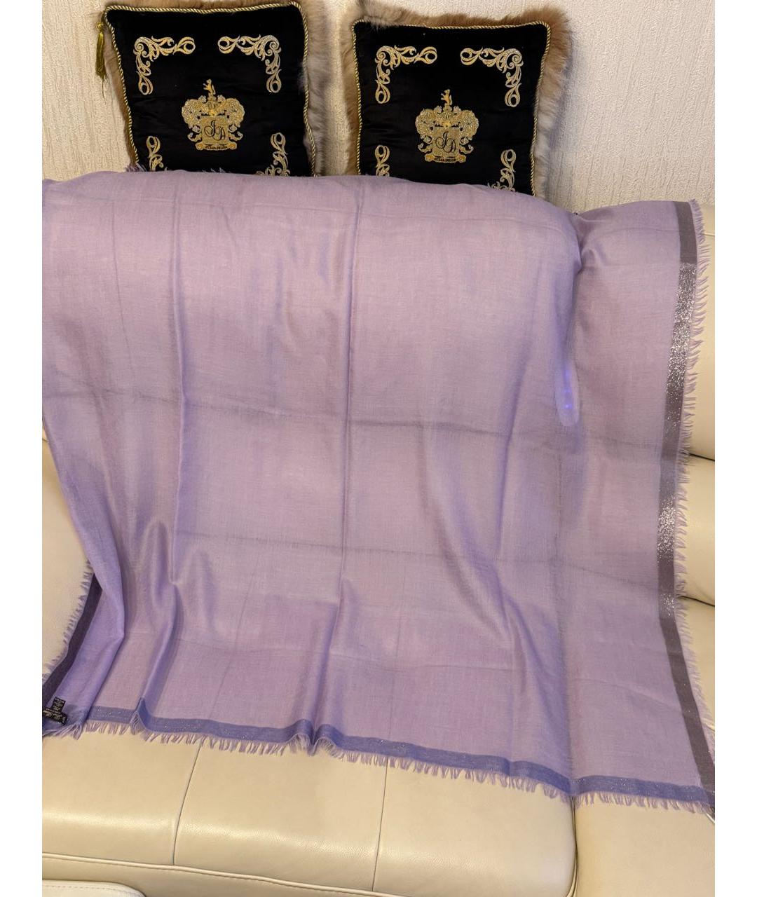 LORO PIANA Фиолетовый кашемировый платок, фото 3