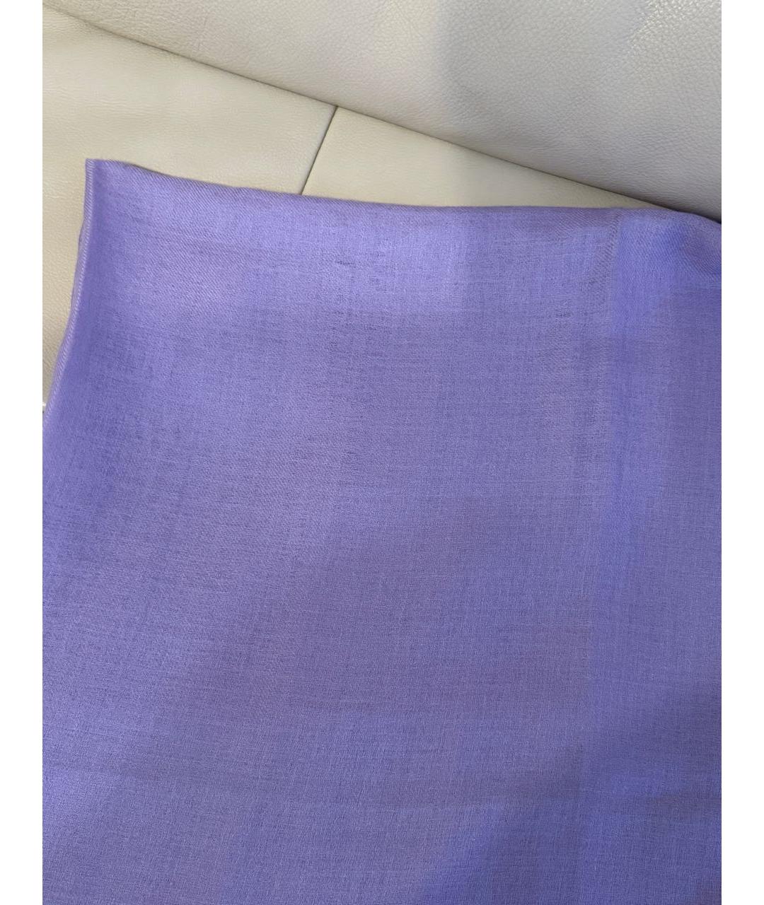 LORO PIANA Фиолетовый кашемировый платок, фото 4
