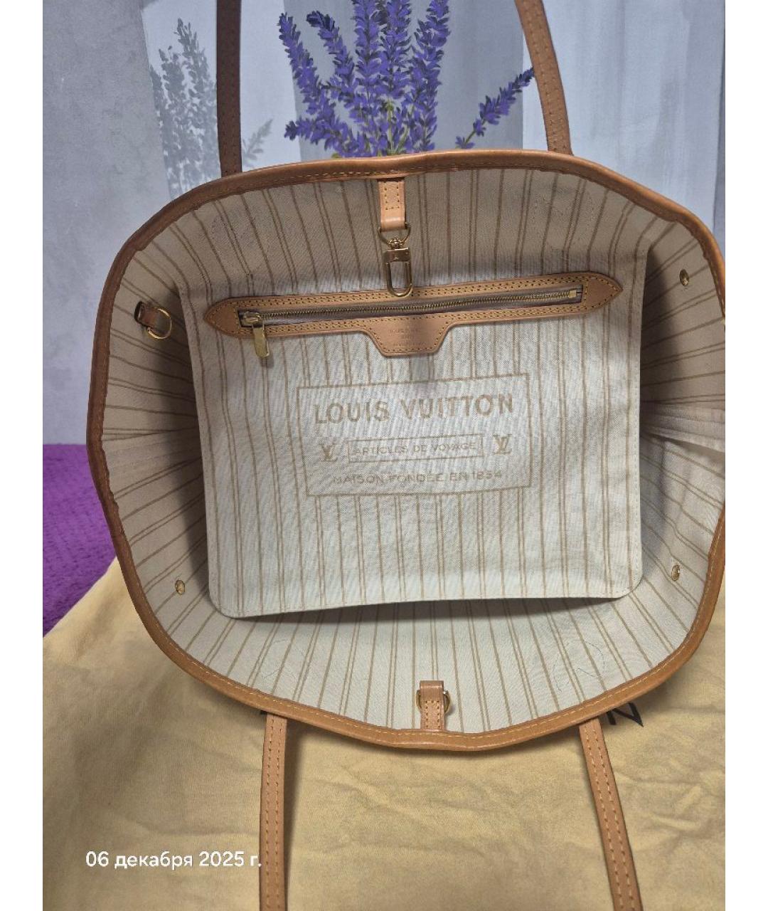 LOUIS VUITTON Бежевая сумка тоут, фото 9