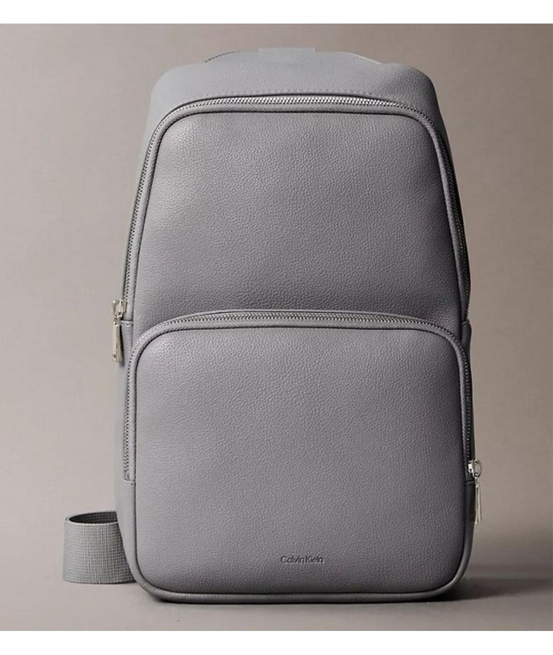 CALVIN KLEIN Серый рюкзак из искусственной кожи, фото 9