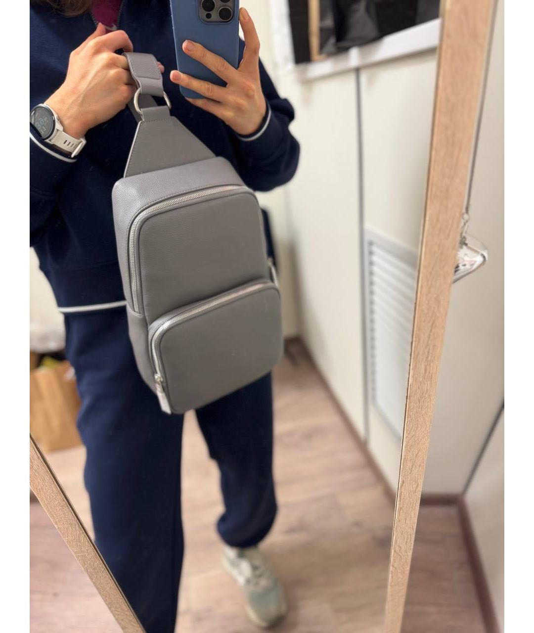 CALVIN KLEIN Серый рюкзак из искусственной кожи, фото 8