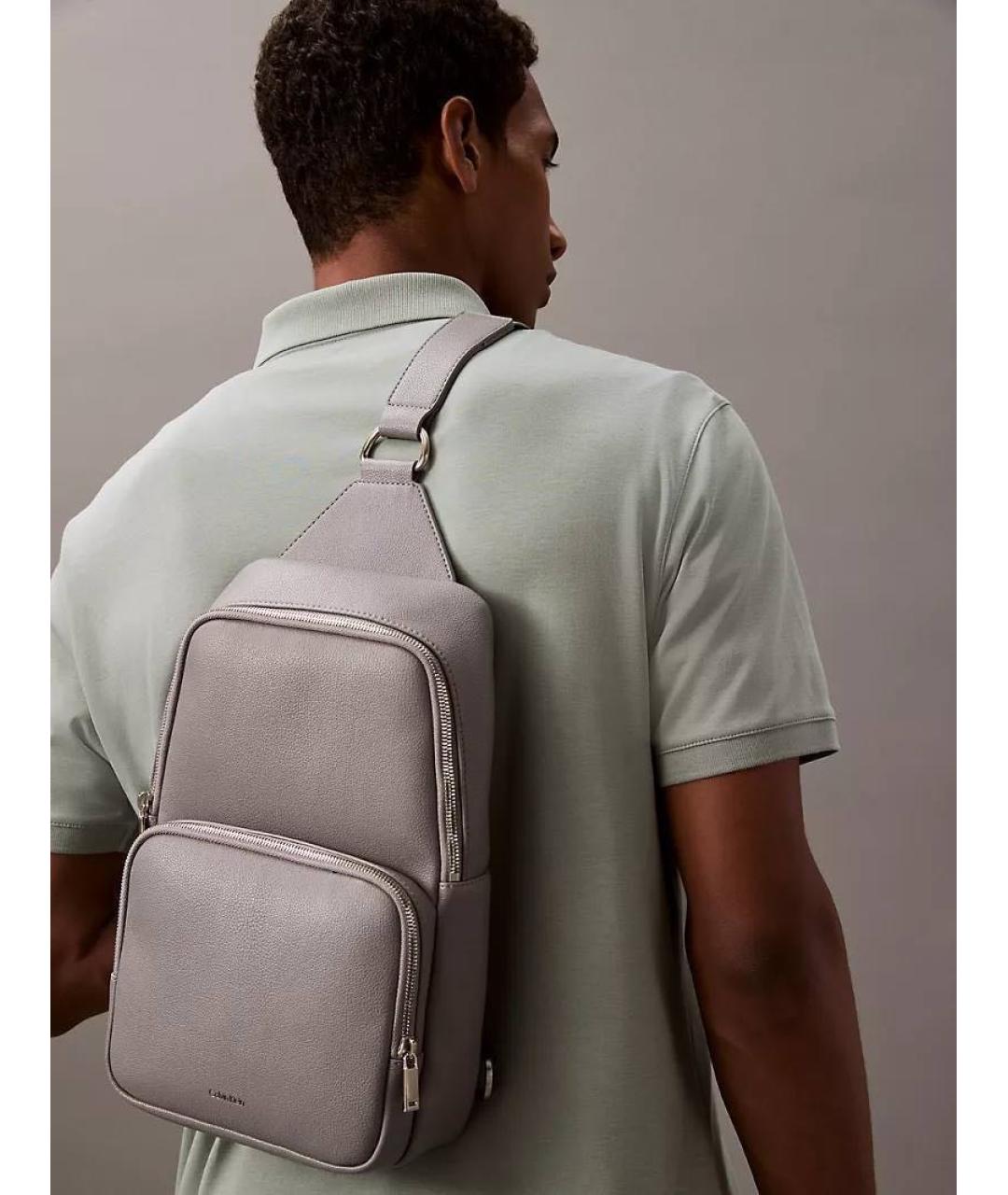 CALVIN KLEIN Серый рюкзак из искусственной кожи, фото 2