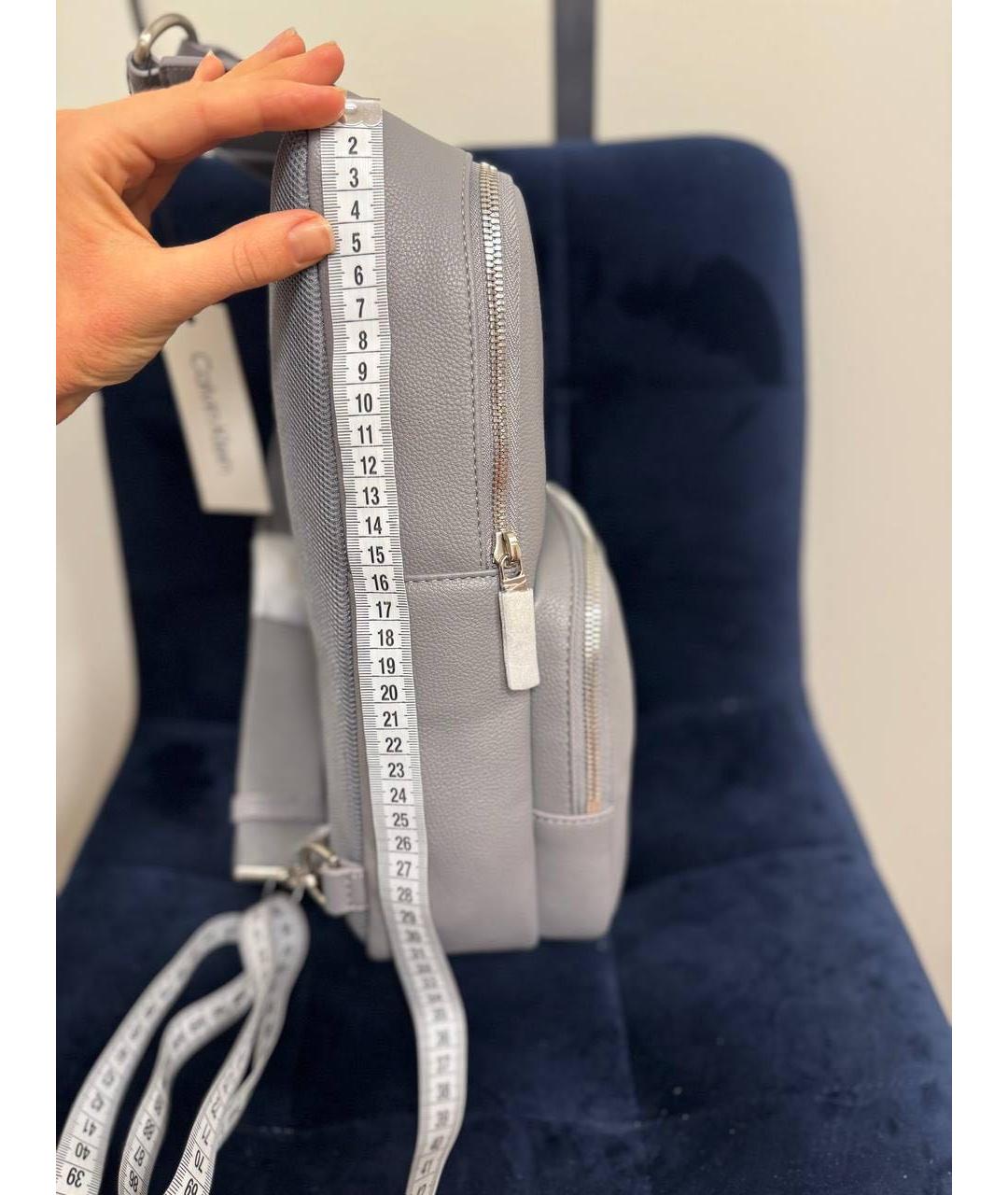 CALVIN KLEIN Серый рюкзак из искусственной кожи, фото 4