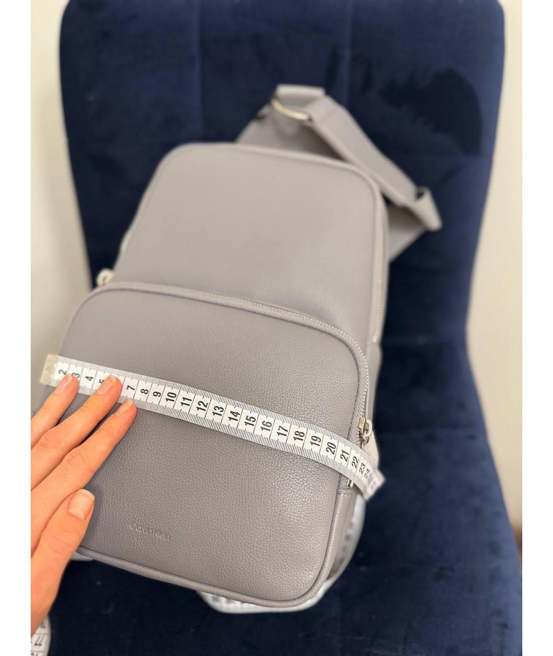 CALVIN KLEIN Серый рюкзак из искусственной кожи, фото 7