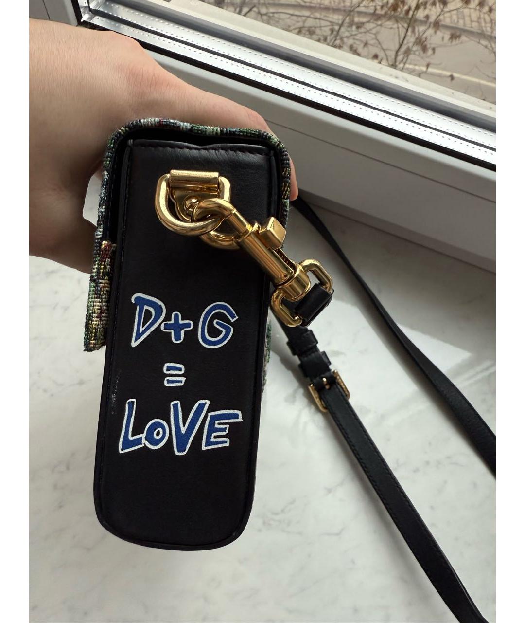 DOLCE&GABBANA Черная кожаная сумка через плечо, фото 6
