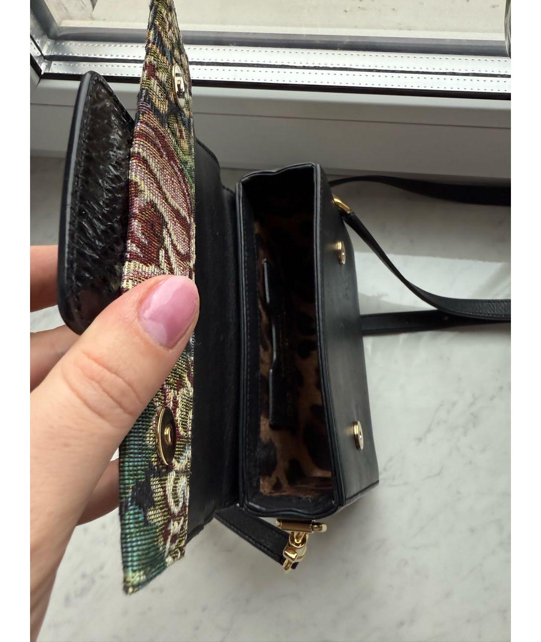 DOLCE&GABBANA Черная кожаная сумка через плечо, фото 4