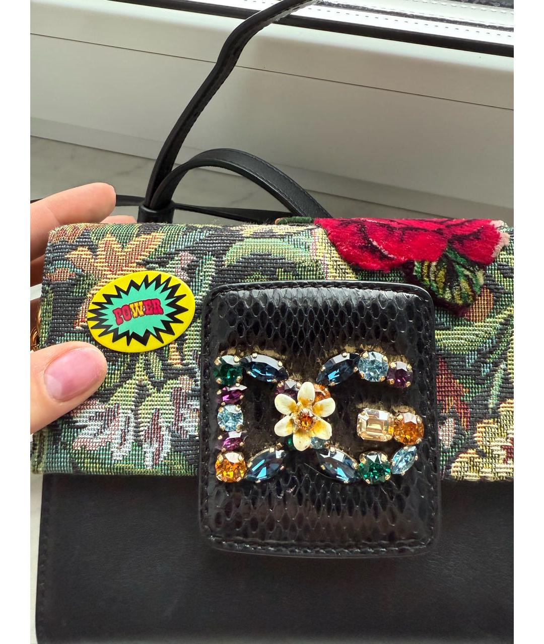 DOLCE&GABBANA Черная кожаная сумка через плечо, фото 7