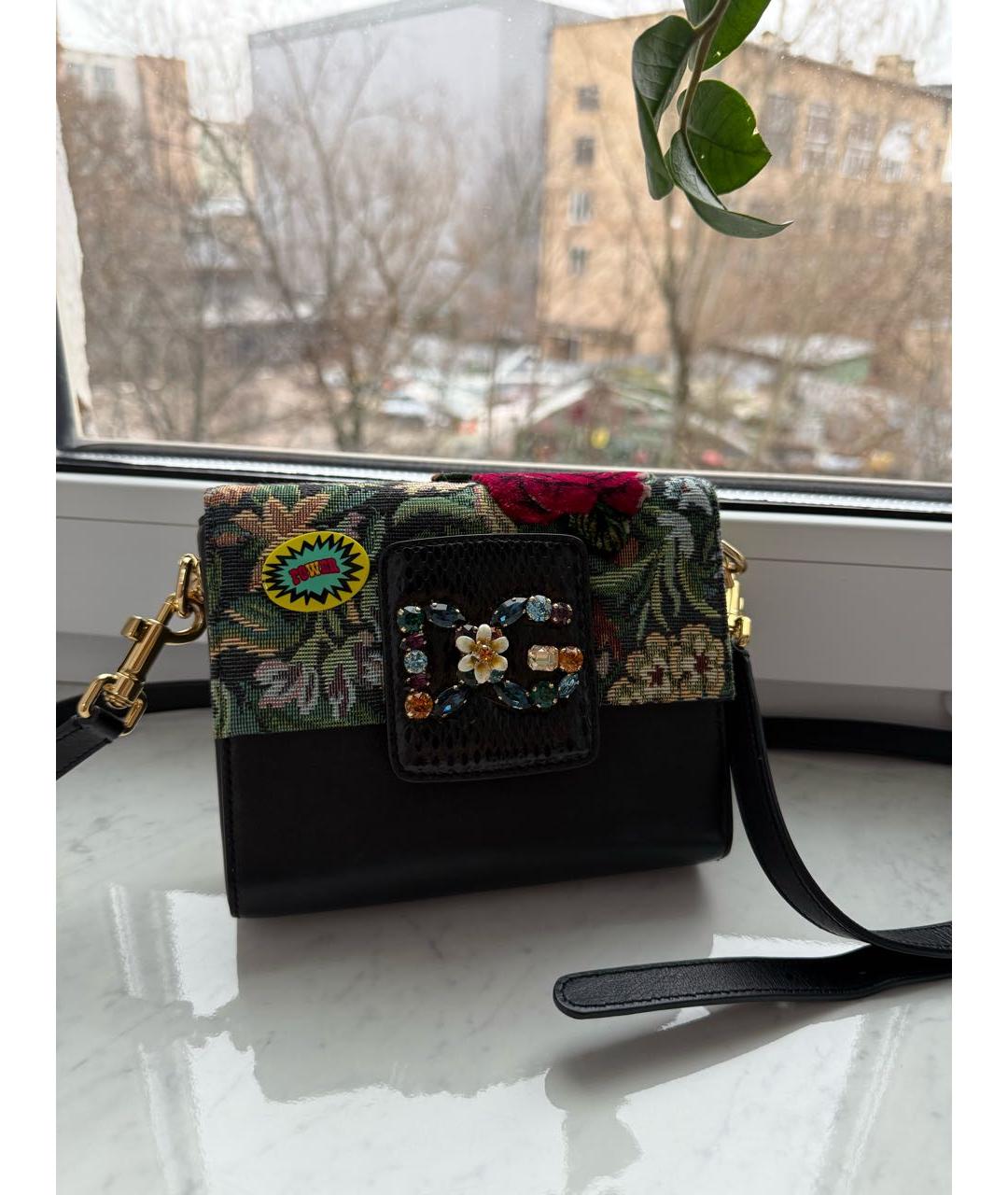 DOLCE&GABBANA Черная кожаная сумка через плечо, фото 9