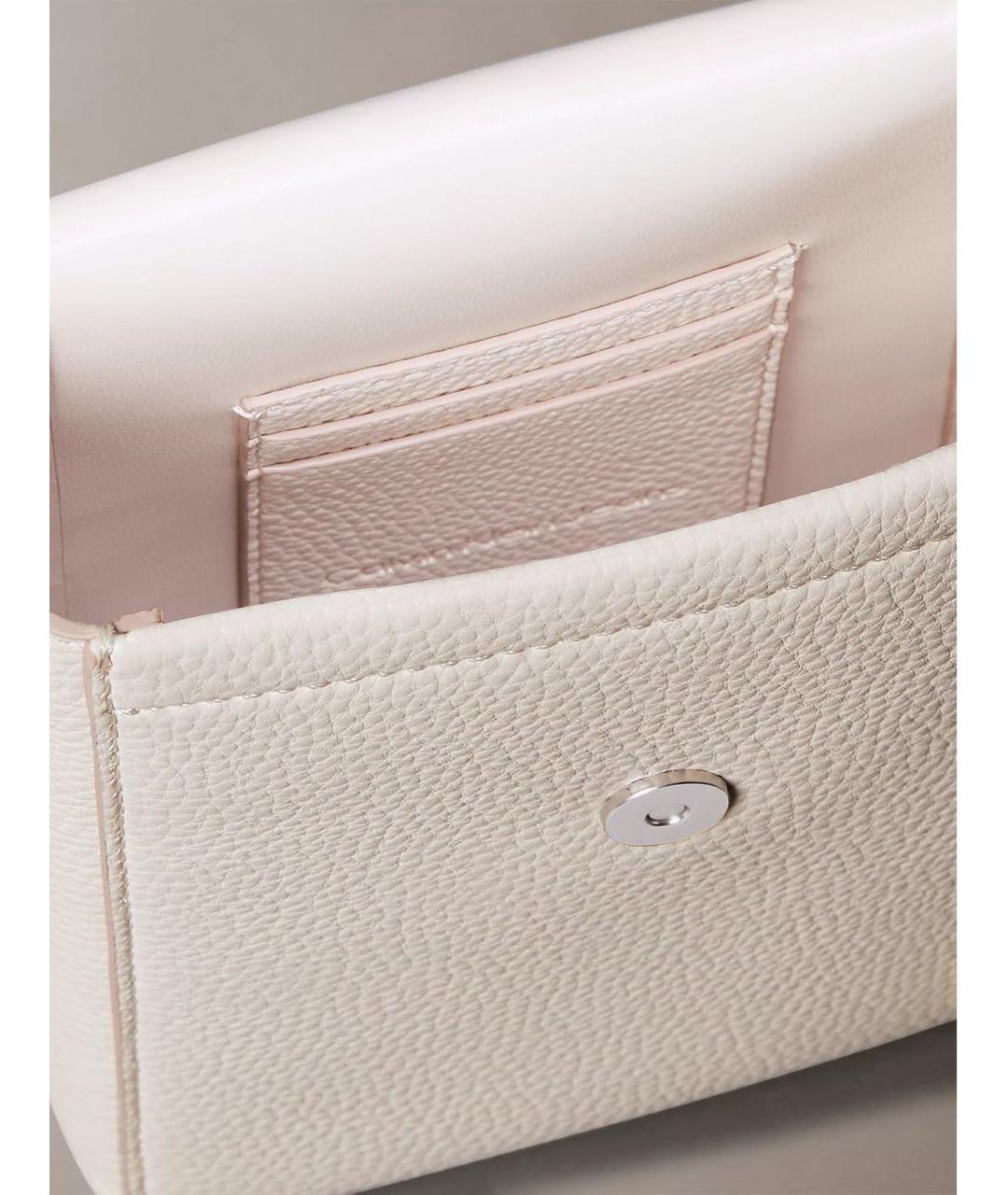 CALVIN KLEIN Бежевая кожаная сумка через плечо, фото 3