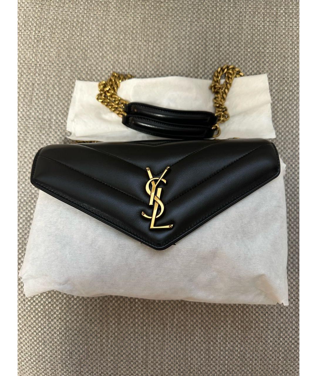 SAINT LAURENT Черная кожаная сумка через плечо, фото 7