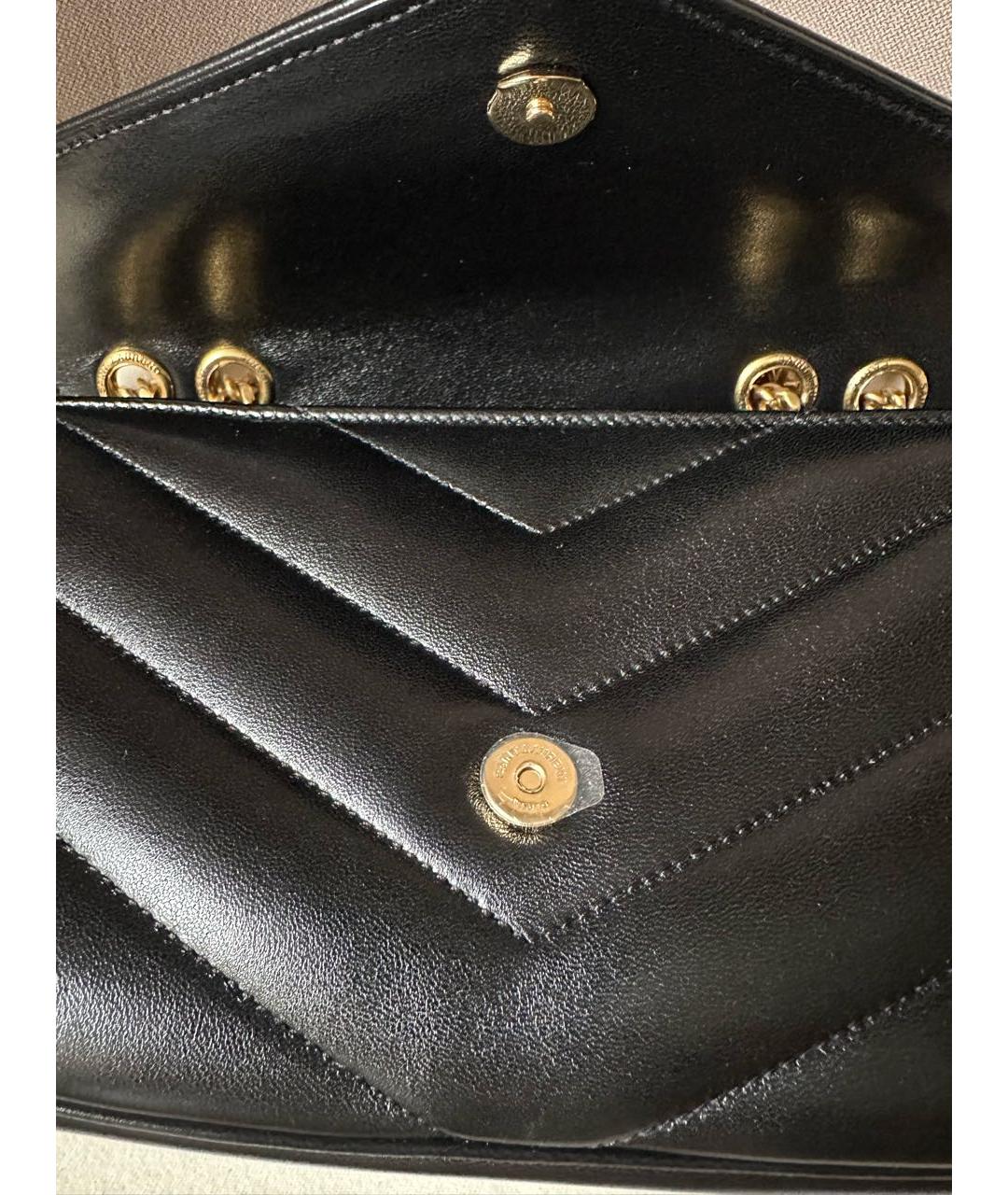 SAINT LAURENT Черная кожаная сумка через плечо, фото 5