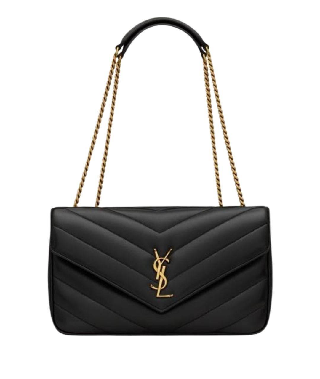 SAINT LAURENT Черная кожаная сумка через плечо, фото 1