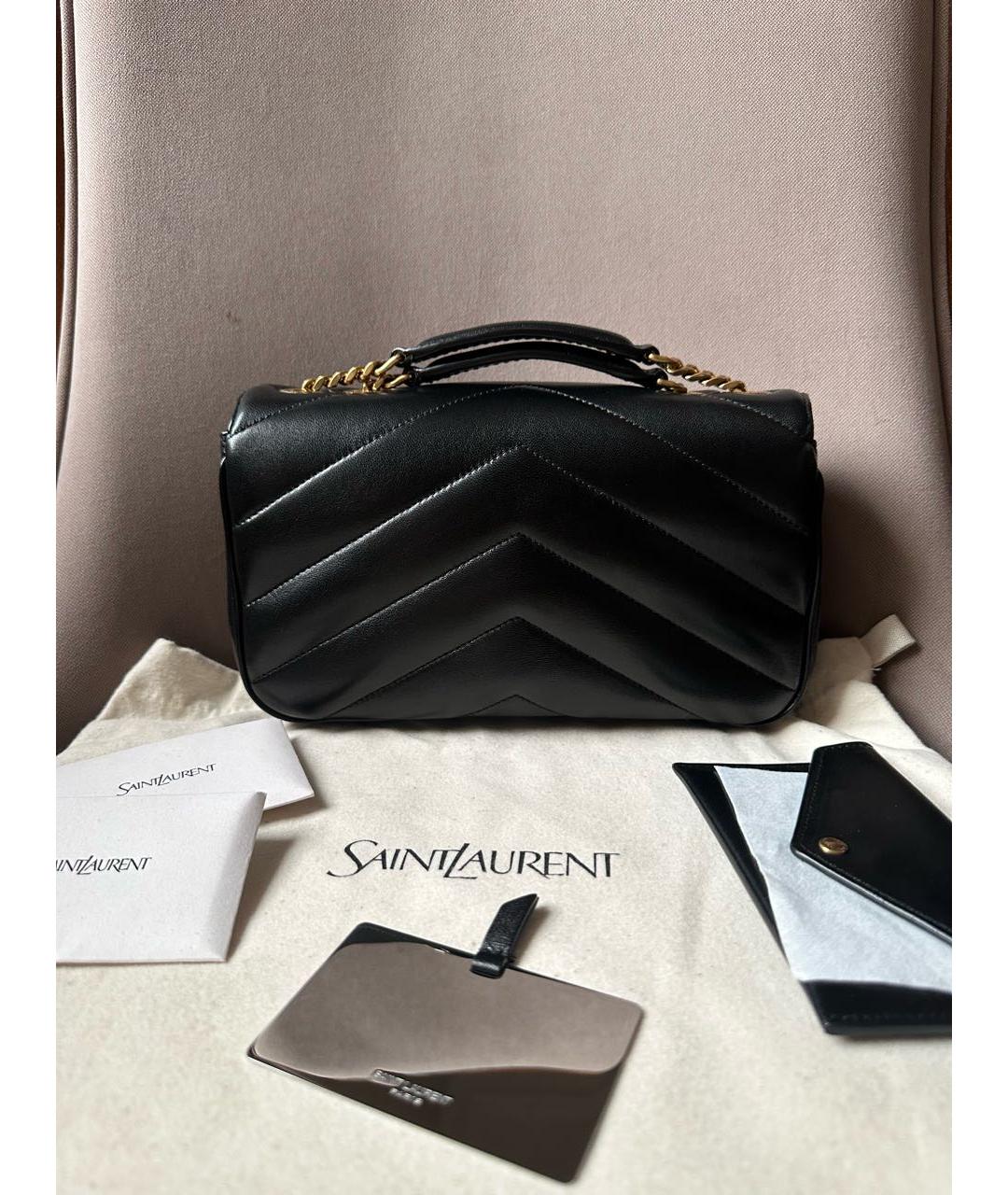 SAINT LAURENT Черная кожаная сумка через плечо, фото 6