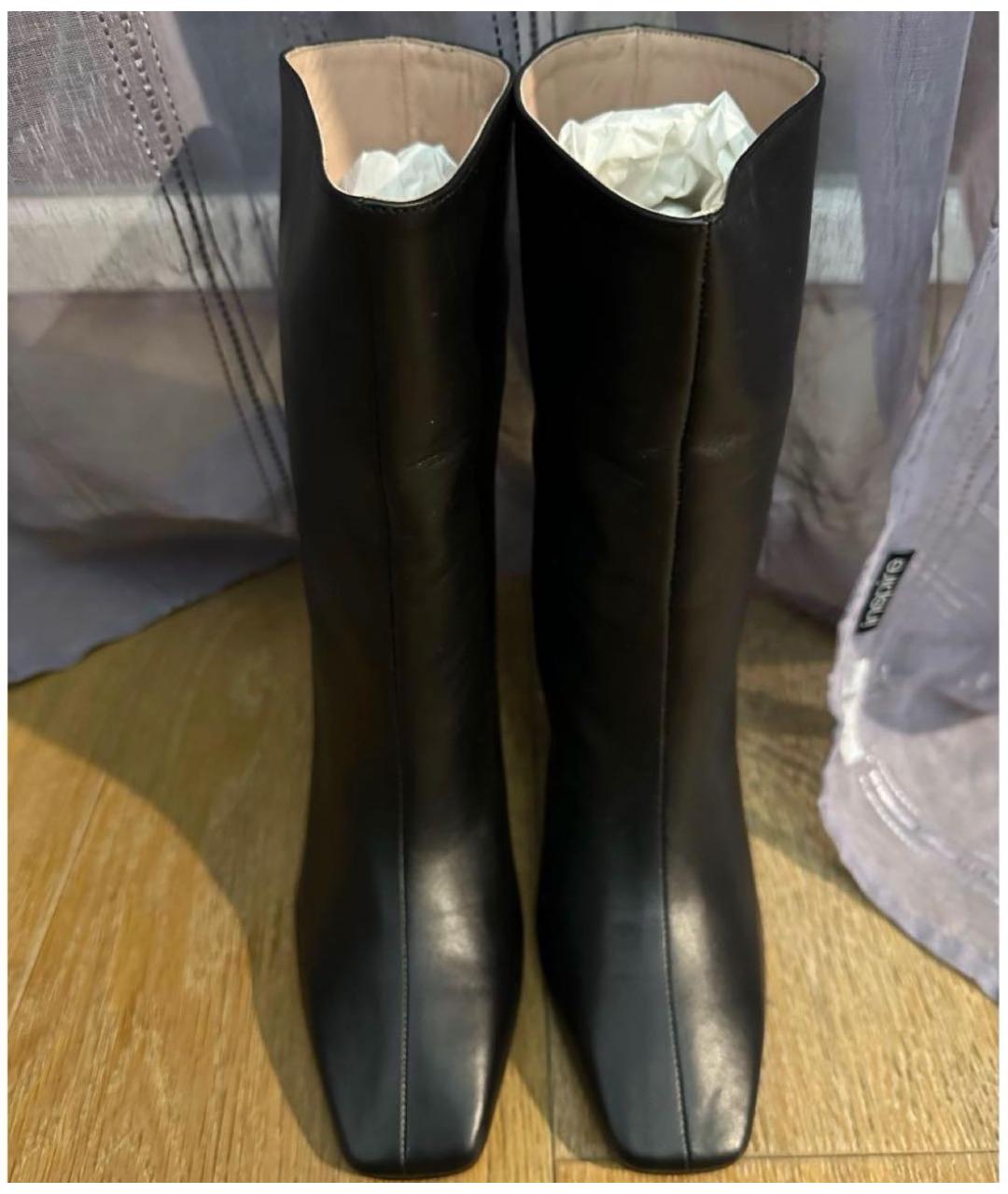 GIA COUTURE Черные кожаные ботинки, фото 4