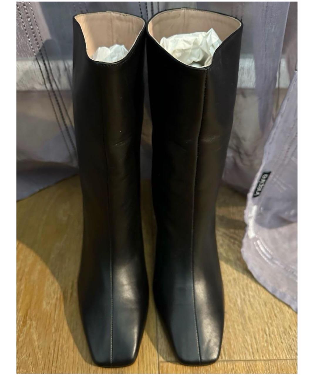 GIA COUTURE Черные кожаные ботинки, фото 2