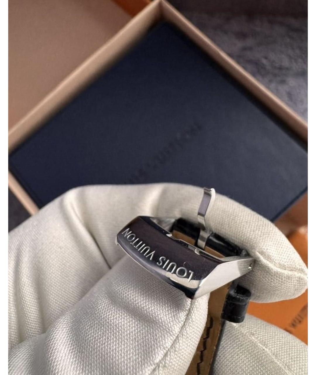 LOUIS VUITTON Черные металлические часы, фото 5