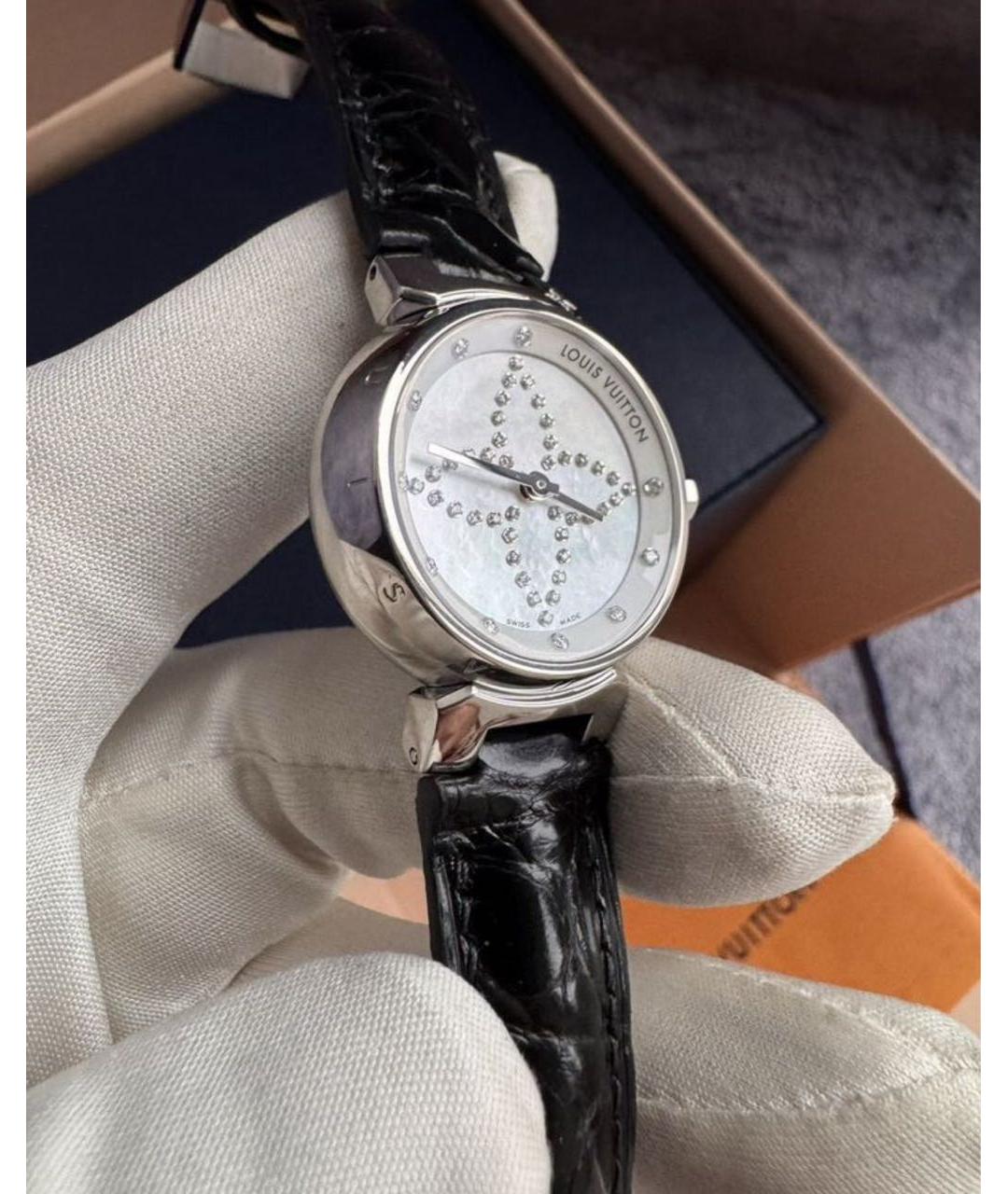 LOUIS VUITTON Черные металлические часы, фото 7