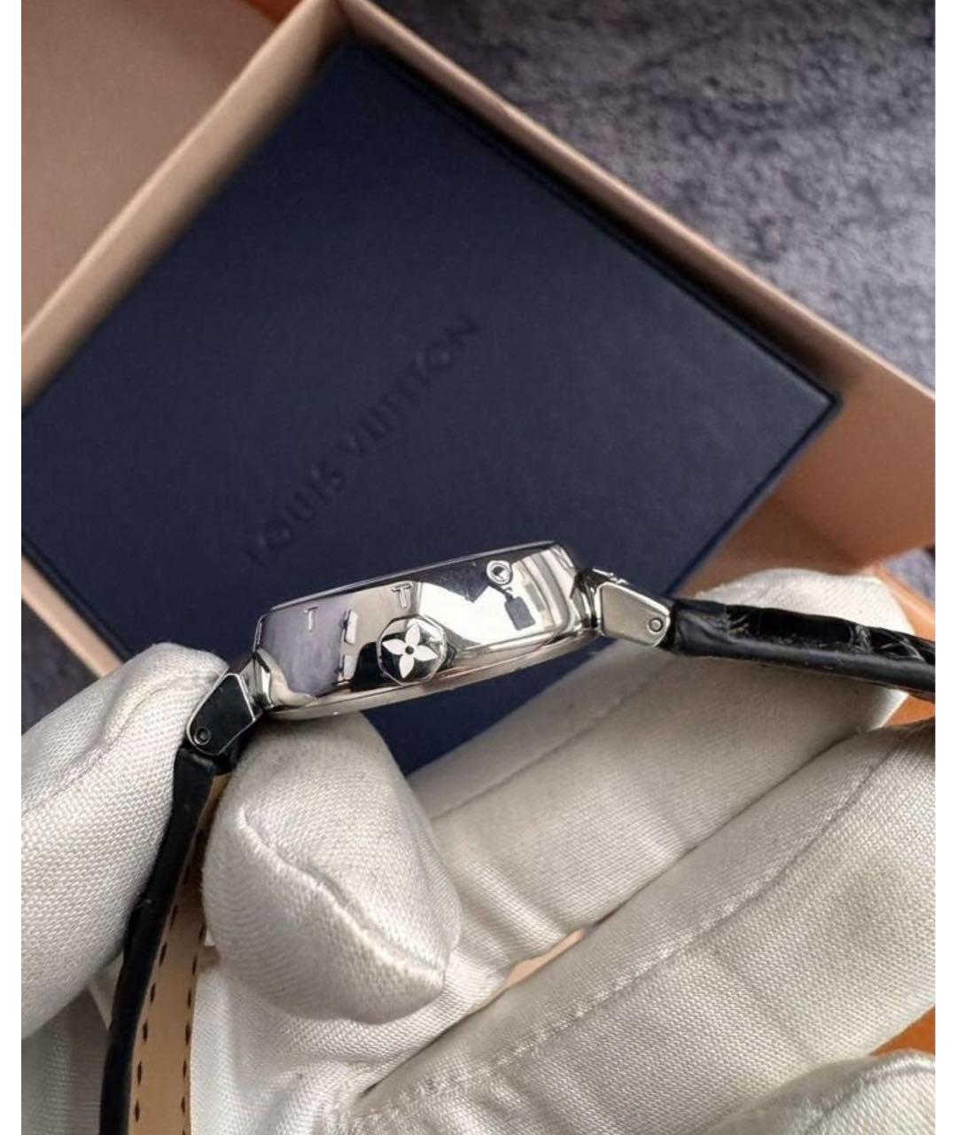 LOUIS VUITTON Черные металлические часы, фото 6