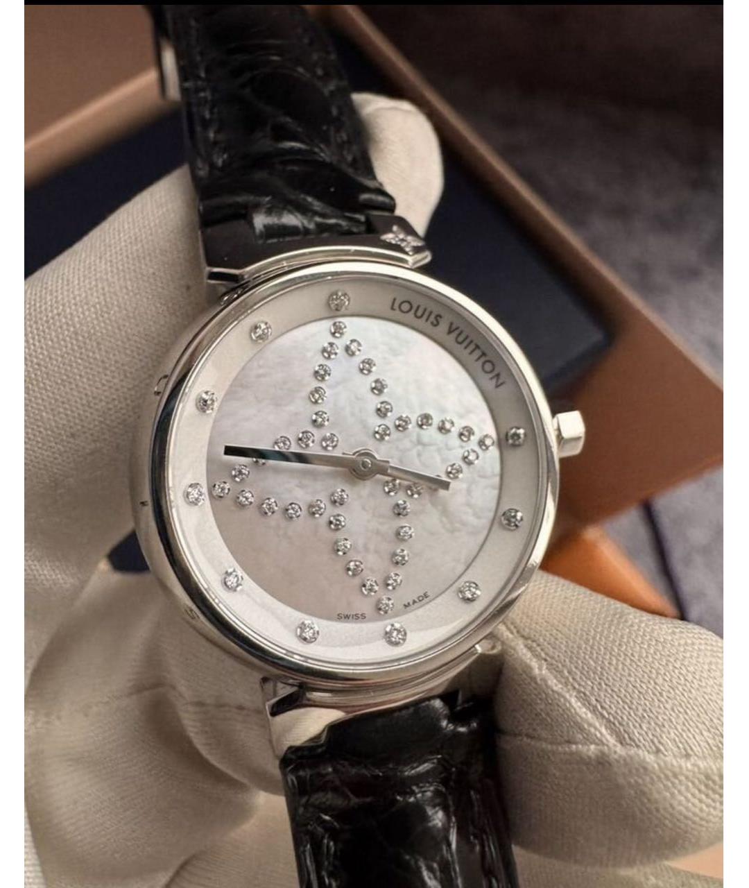 LOUIS VUITTON Черные металлические часы, фото 2