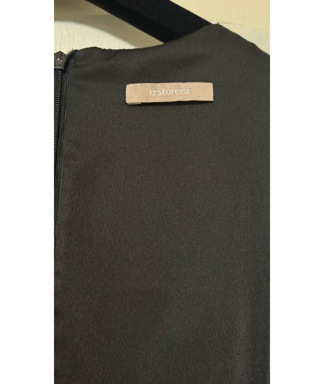 12 STOREEZ Черное ацетатное коктейльное платье, фото 3