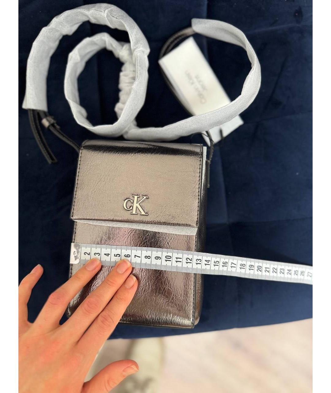 CALVIN KLEIN Коричневая кожаная сумка через плечо, фото 6