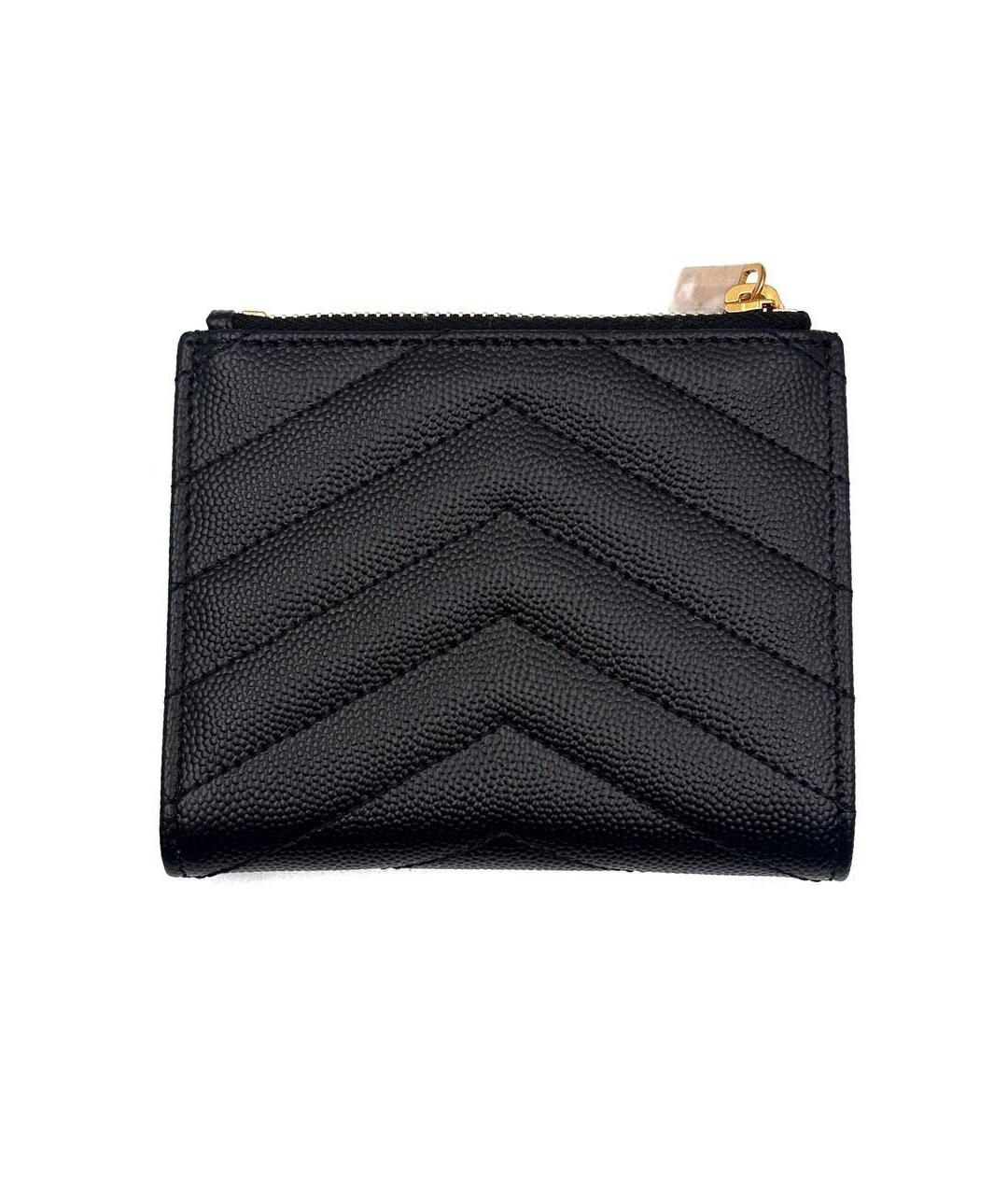 SAINT LAURENT Черный кожаный кошелек, фото 6