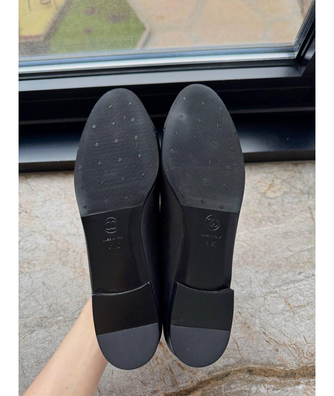 CHANEL Черные кожаные балетки, фото 5