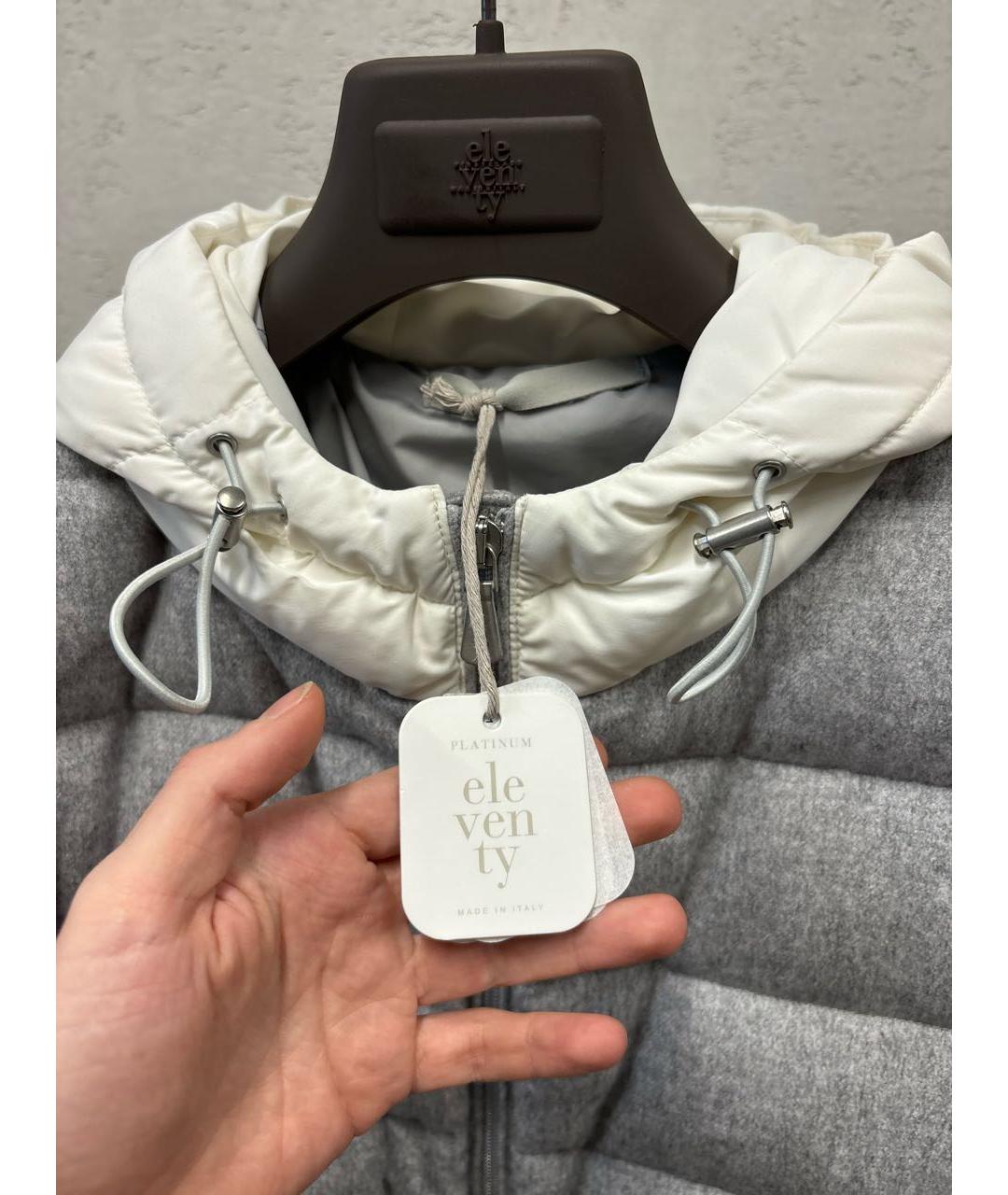 ELEVENTY Серый кашемировый пуховик, фото 3