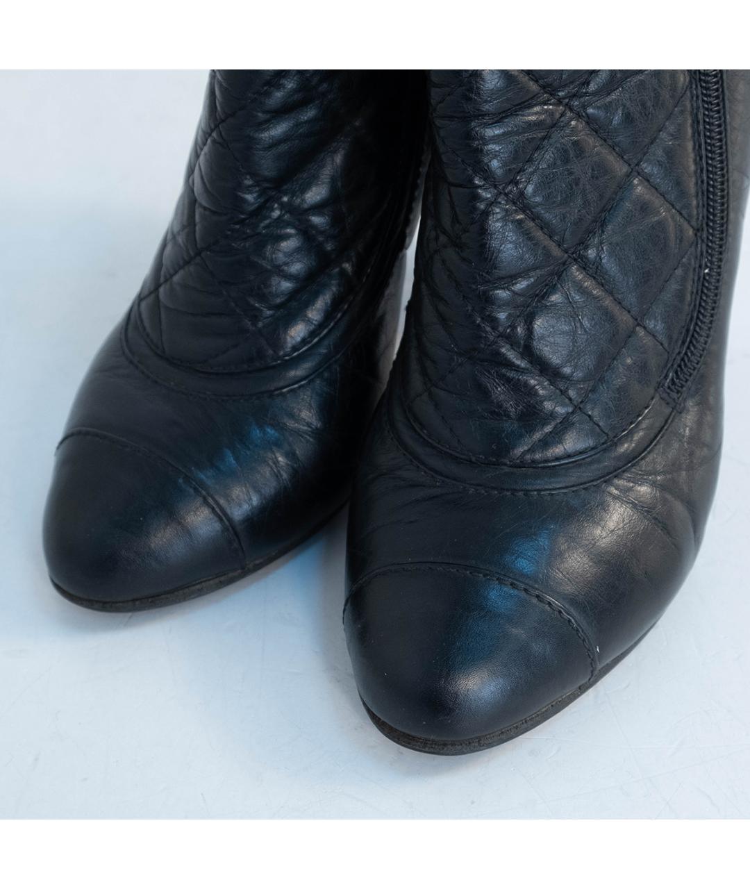 CHANEL Черные кожаные ботильоны, фото 3