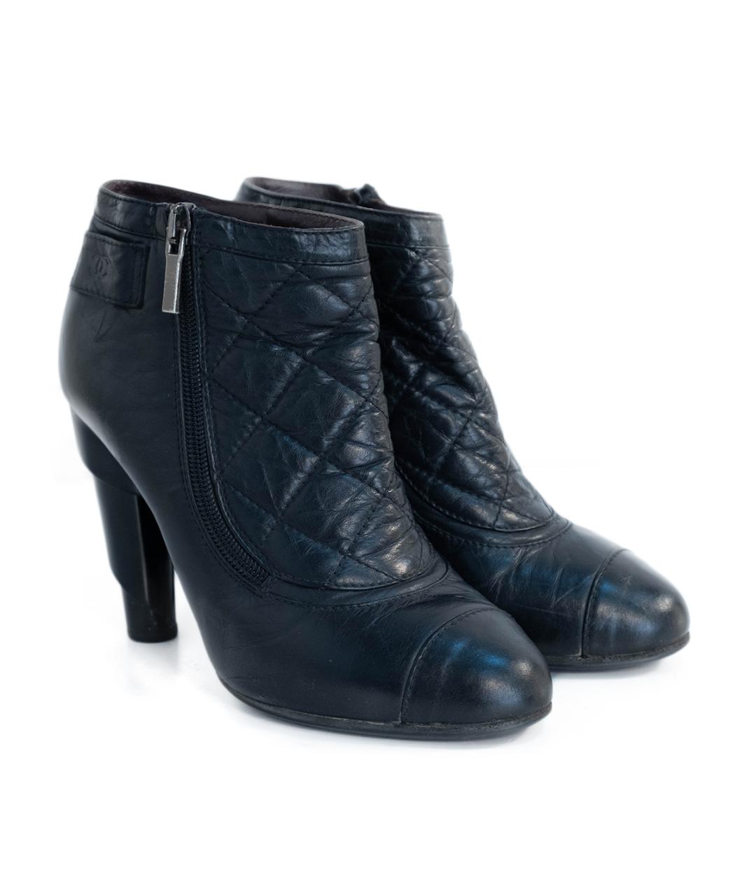 CHANEL Черные кожаные ботильоны, фото 2