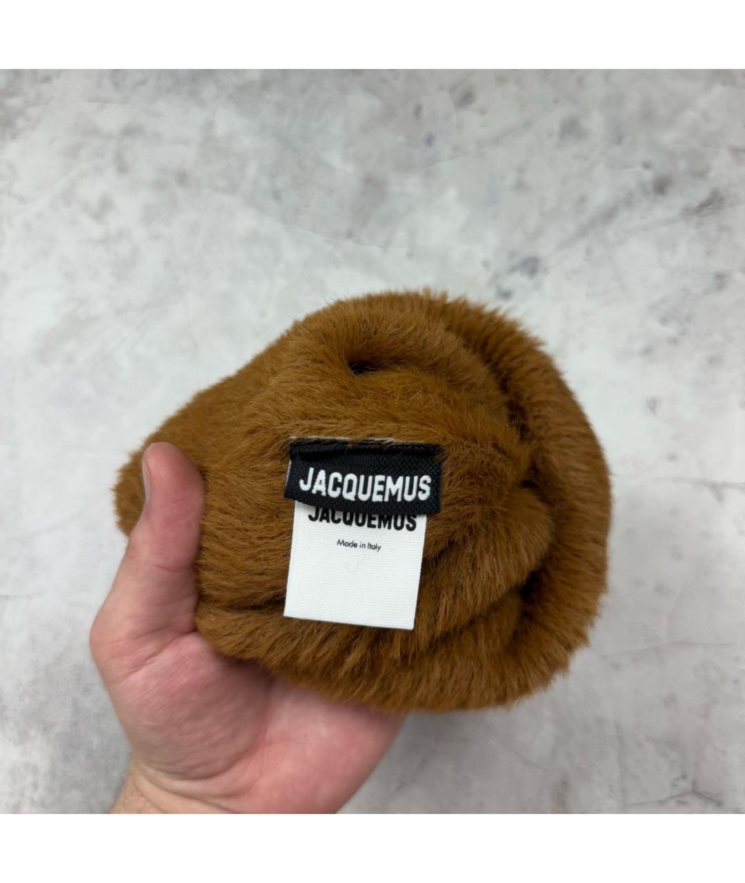 JACQUEMUS Коричневая синтетическая шапка, фото 4