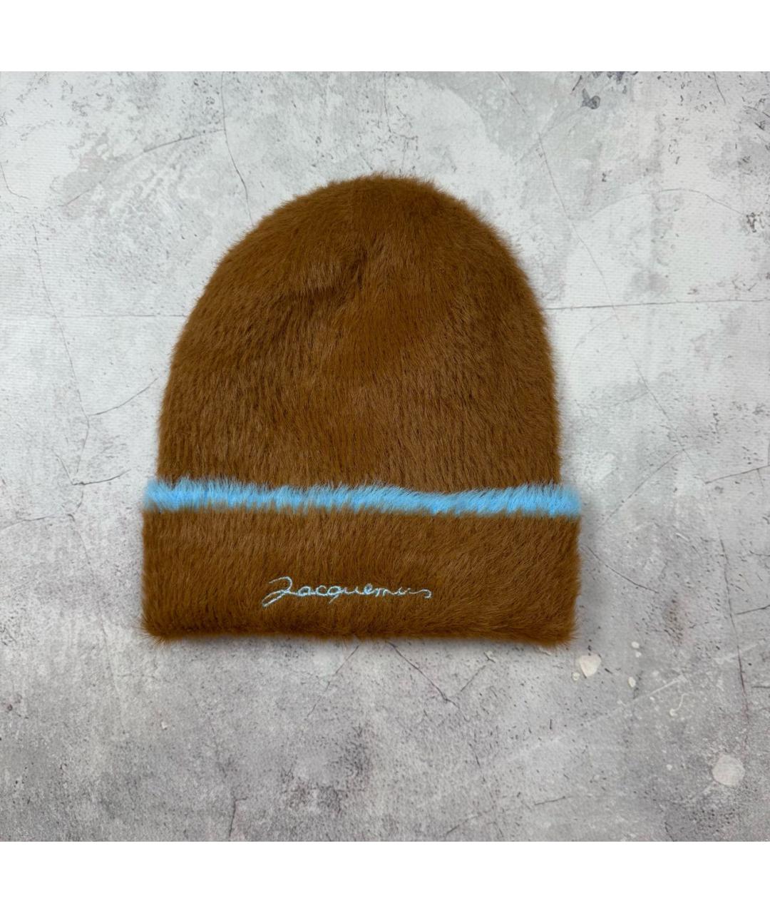 JACQUEMUS Коричневая синтетическая шапка, фото 6